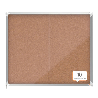 Vitrine d'affichage porte coulissante , fond en liège, 15 feuilles A4,pour l'intérieur