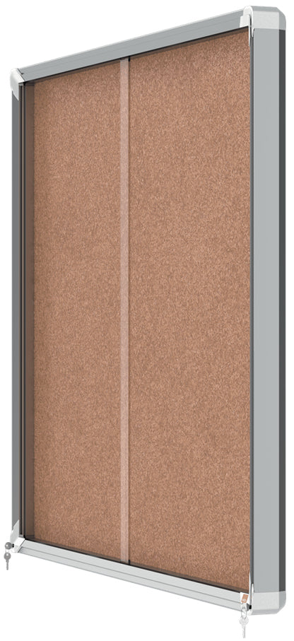 Vitrine d'affichage porte coulissante , fond en liège, 15 feuilles A4,pour l'intérieur