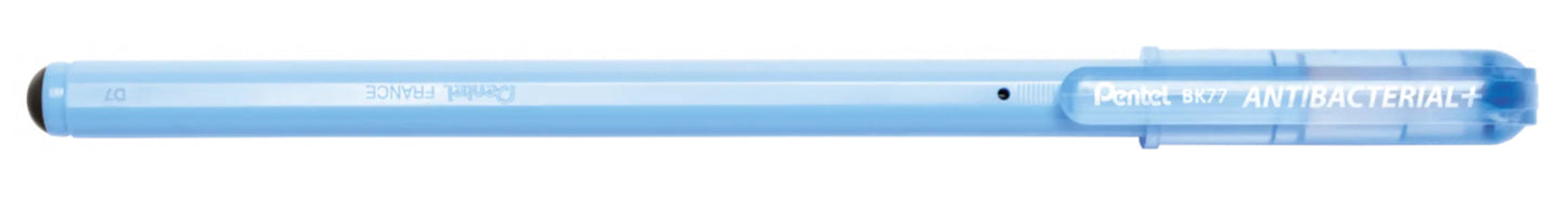Stylo à bille rétractable antibactérien - bleu 0,7 mm