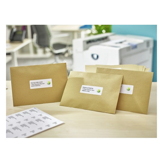 Etiquettes laser Recylées  63.5X33.9 -15 feuilles -360 étiquettes