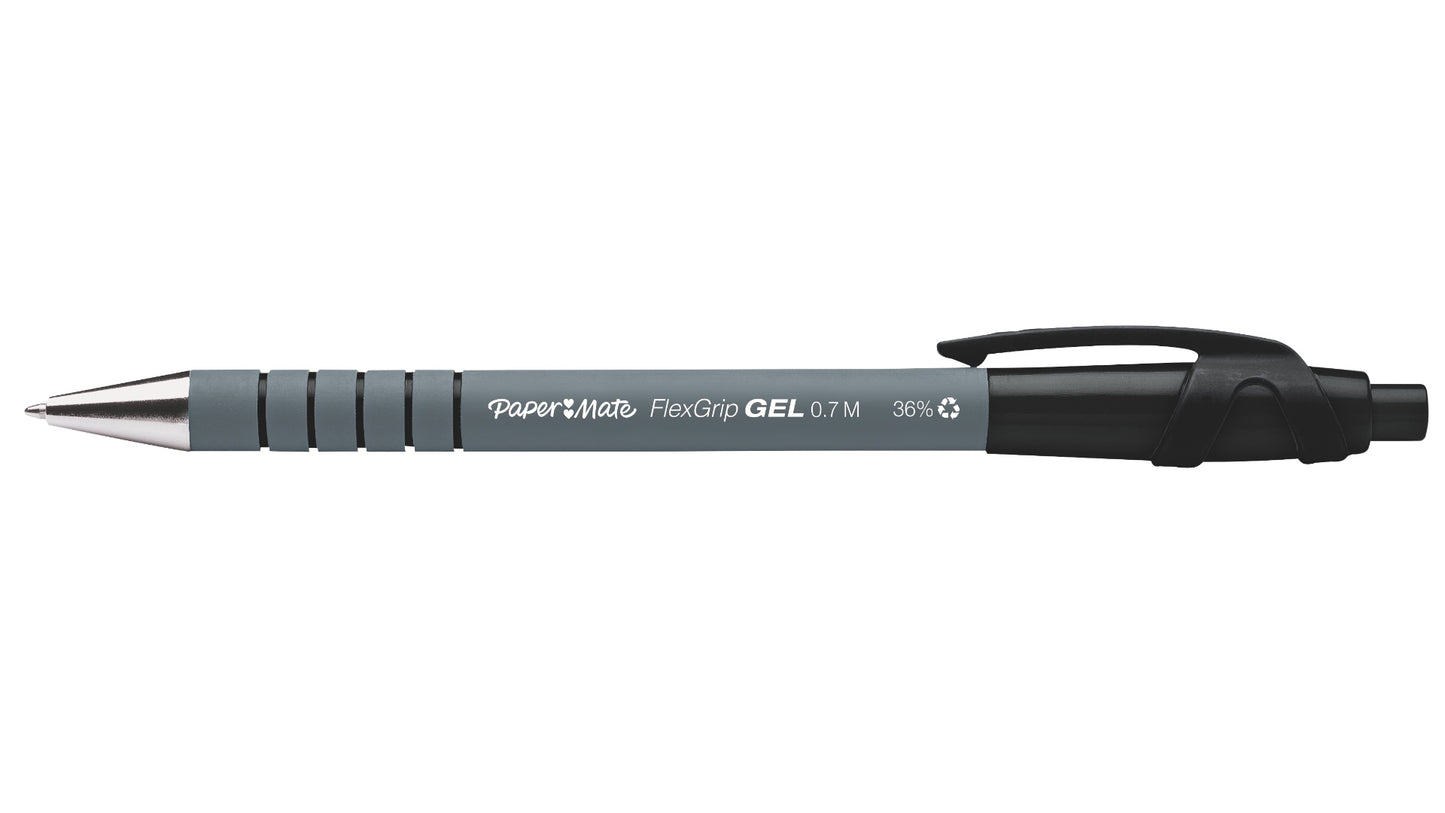 Stylo bille encre gel rétractable flexgrip rt - pointe moyenne 0,7 mm, noir