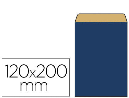 Pochette papier kraft 12x4,5x20cm - 60g-bleu