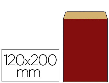 Pochette papier kraft 12x4,5x20 cm - 60g-rouge