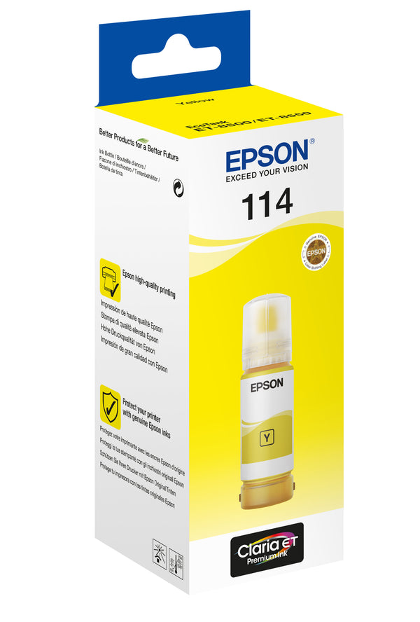Cartouche d'encre Epson jaune T114 ecotank - 70 ml