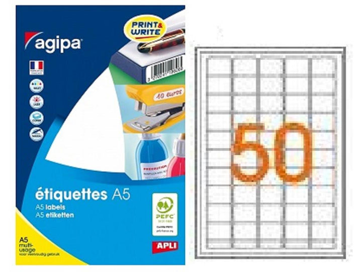 Étiquettes adhésives blanches 19x25mm - APLI AGIPA