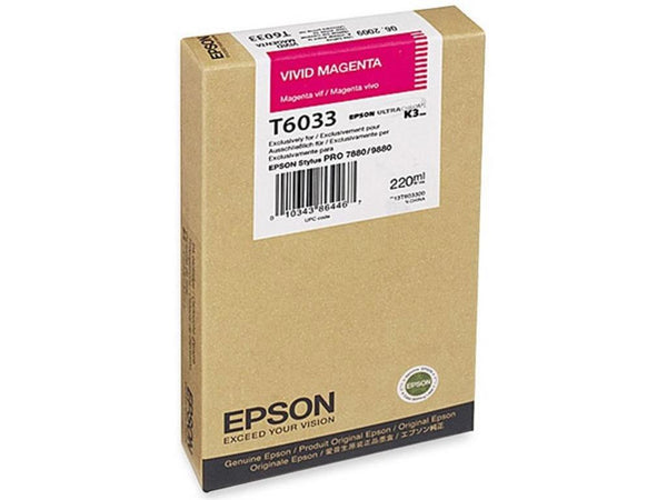 Cartouche Epson magenta vif t6033 220ml - pour stylus pro