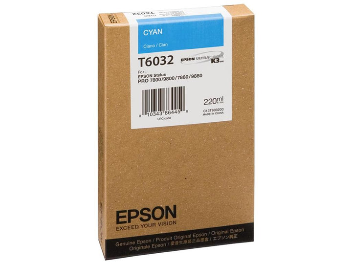 Cartouche Epson cyan t6032 - haute capacité 220 ml