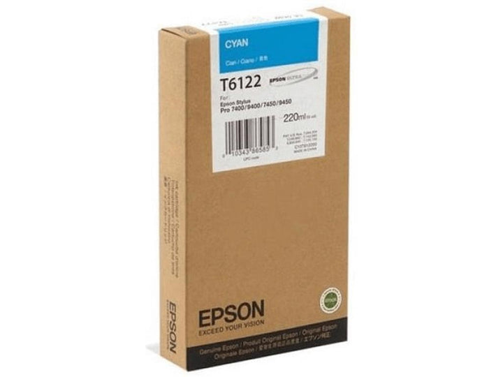 Cartouche Epson cyan t6122 - encre pigmentée 220 ml