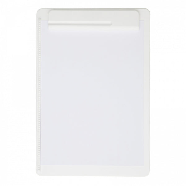 Porte-bloc avec pince A4 - plastique recyclé -blanc
