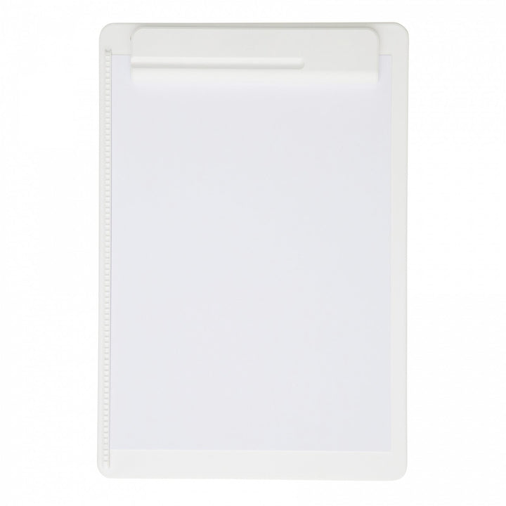 Porte-bloc avec pince A4 - plastique recyclé -blanc