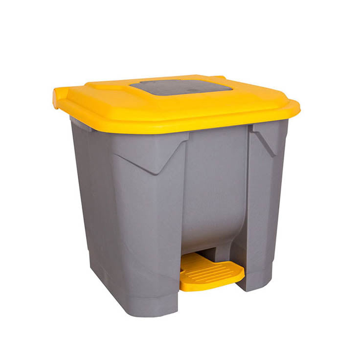 Poubelle de Tri 30L - Ouverture à Pédale Gris/Jaune