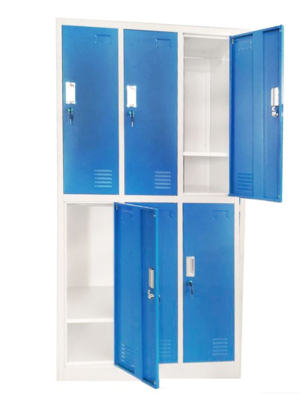 Vestiaire triple 6 cases - métal robuste et sécurisé