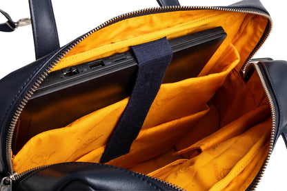 Sac à dos ordinateur 14" cuir marine - élégance et fonctionnalité