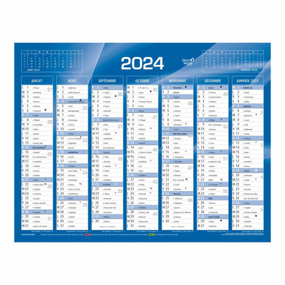 Calendrier 2x7m 21x26.5cm bleu