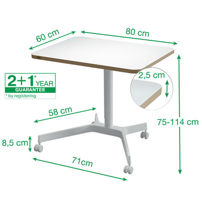 Petit bureau assis debout 80x60cm