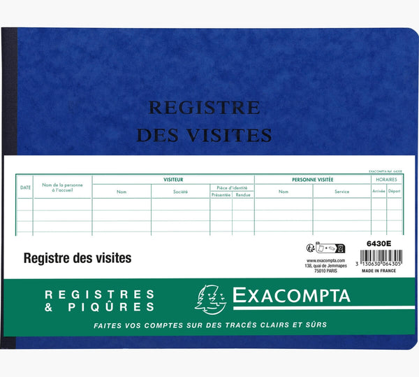Registre des visites 25x32 - 80 pages numérotées