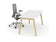 Bureau droit 160x80cm - design scandinave blanc