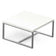 Table basse blanche - pieds en acier, h32 l60 p60