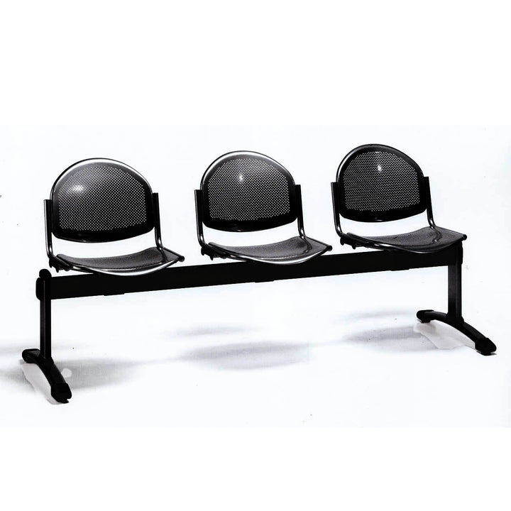 SIEGE EN METAL NOIR SUR POUTRE 4 PLACES NIVALA SOSI
