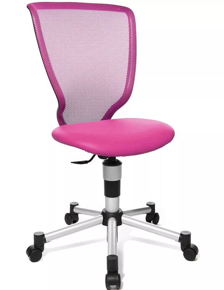Siège de bureau enfant rose - Ergonomique et sans accoudoirs