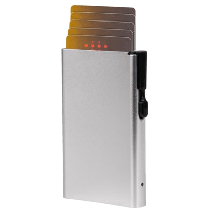 Porte-cartes de visite RFID aluminium - capacité 8 cartes.