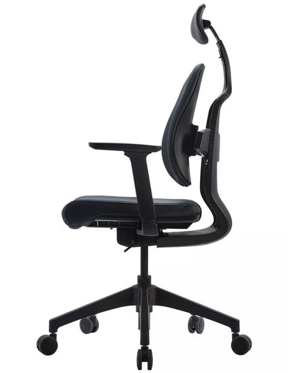 Fauteuil ergonomique tissu noir - confort et ajustabilité