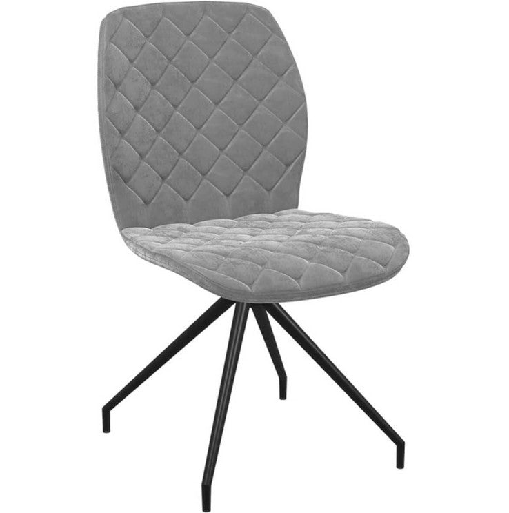 Chaise de salon pivotante - velours gris, confort optimal
