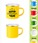 Mug émaillé intérieur blanc - extérieur coloré personnalisable