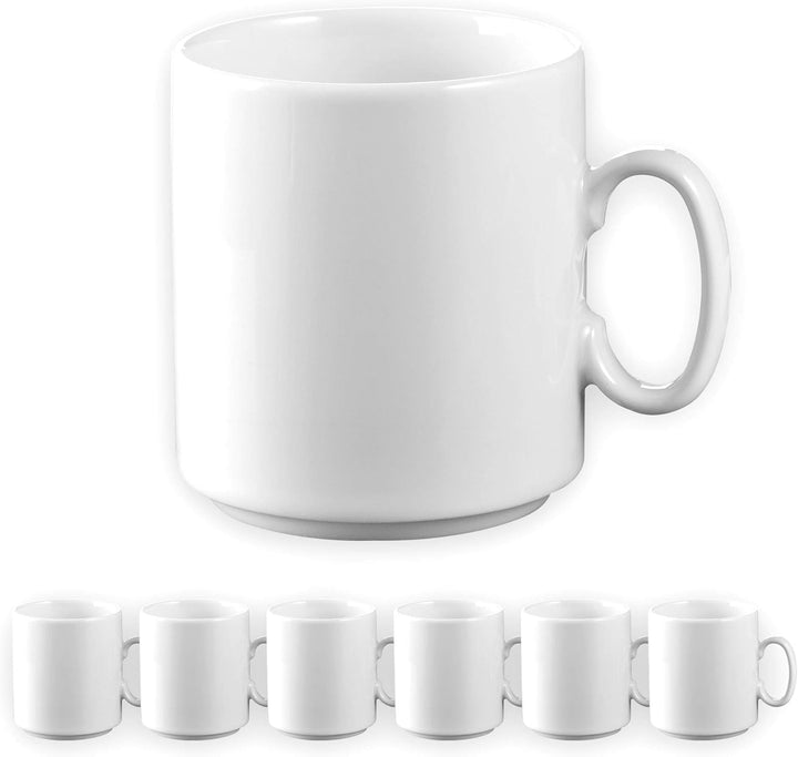 Tasses à café en porcelaine - lot de 6, résistantes