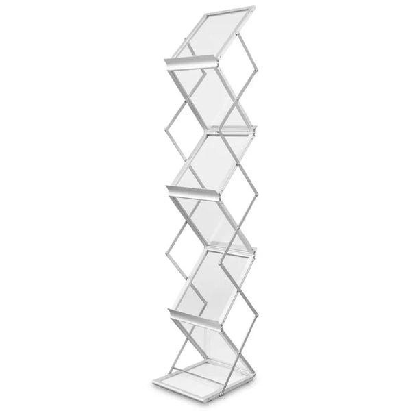 Présentoir pliable aluminium - 4 poches A4