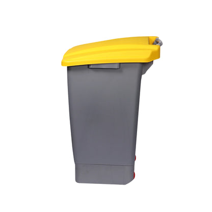 Poubelle de Tri 70L avec Pédale - Gris/Jaune