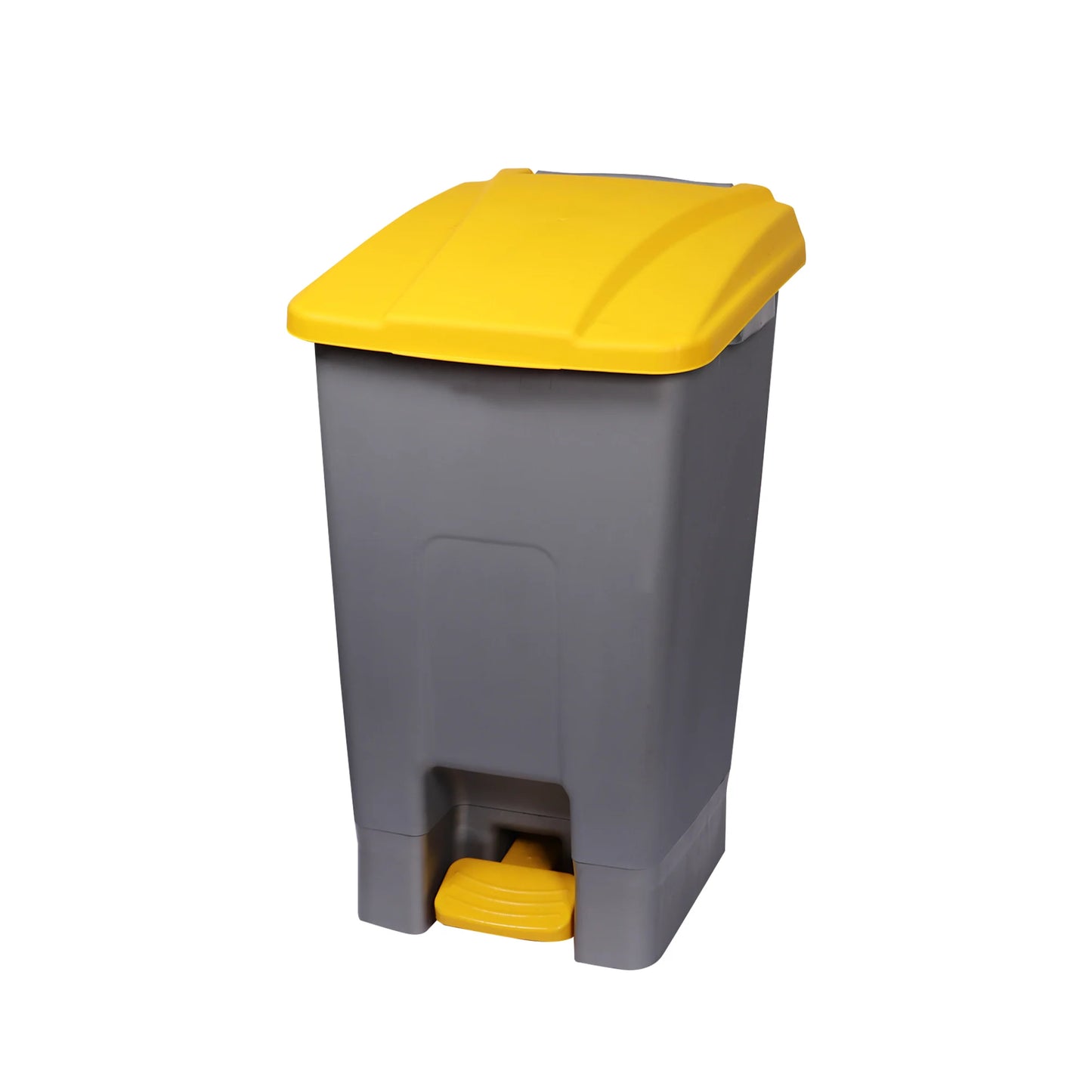 Poubelle de Tri 70L avec Pédale - Gris/Jaune