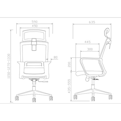 Siege De Bureau Smart Avec Tetiere  Noir /Noir