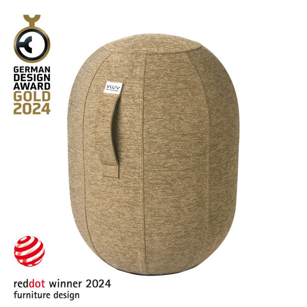 Tabouret d'assise Capsul Soft - Tissu chiné - Macchiato M (Medium)