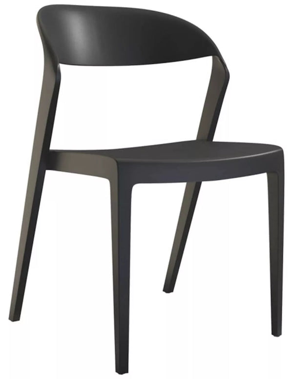 Chaise empilable extérieure - lot de 2, polypropylène noir