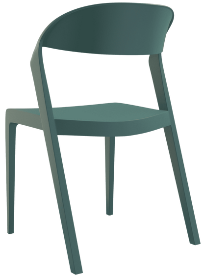 Chaise d'extérieur empilable - polypropylène bleu