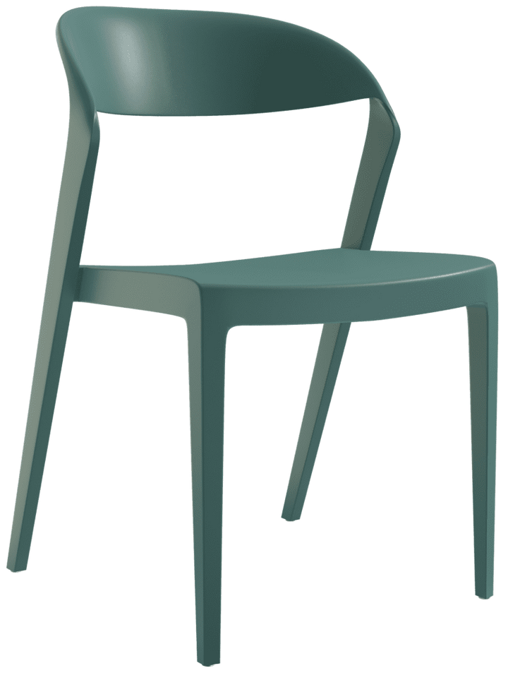 Chaise d'extérieur empilable - polypropylène bleu