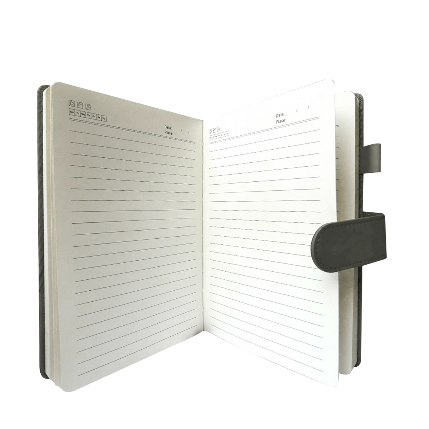 Carnet A5 - couverture ecoleather noire, 100 pages