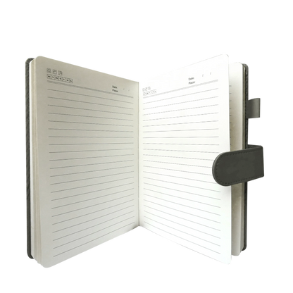 Carnet A5 - couverture ecoleather noire, 100 pages