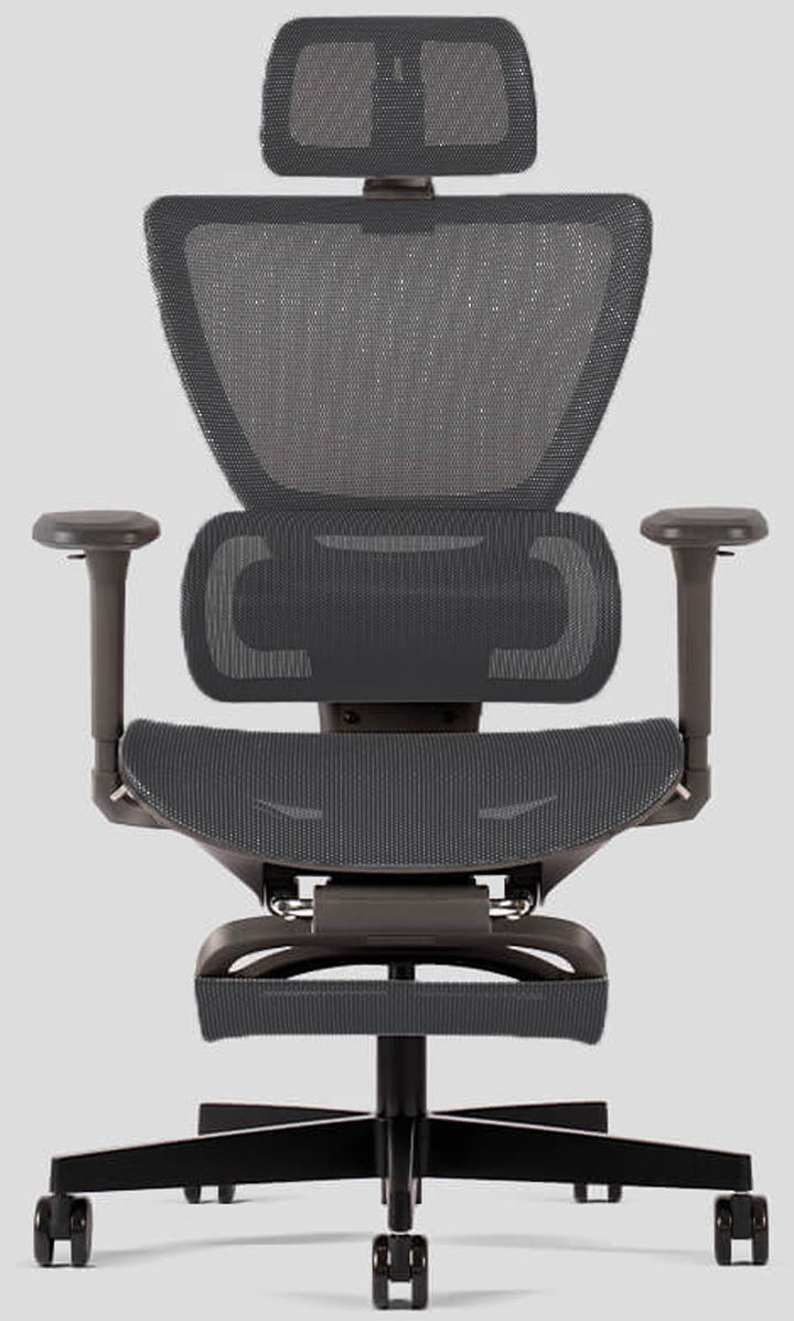 FAUTEUIL DE BUREAU ERGONOMIQUE ZENIT FILET + TETIERE + REPOSE-PIED NW41 CHARCOAL
