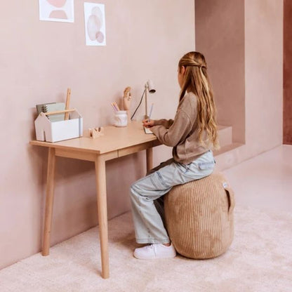 Tabouret Enfant Velours Beige - Confort et Élégance