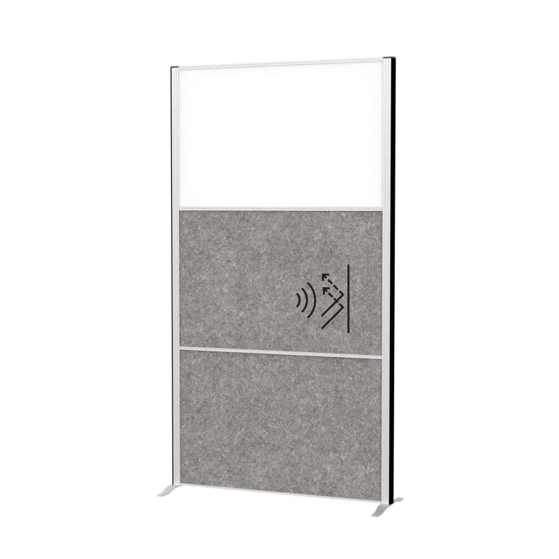 Cloison acoustique mobile 2 faces acoustique +1 face tableau blanc H183cmX100L