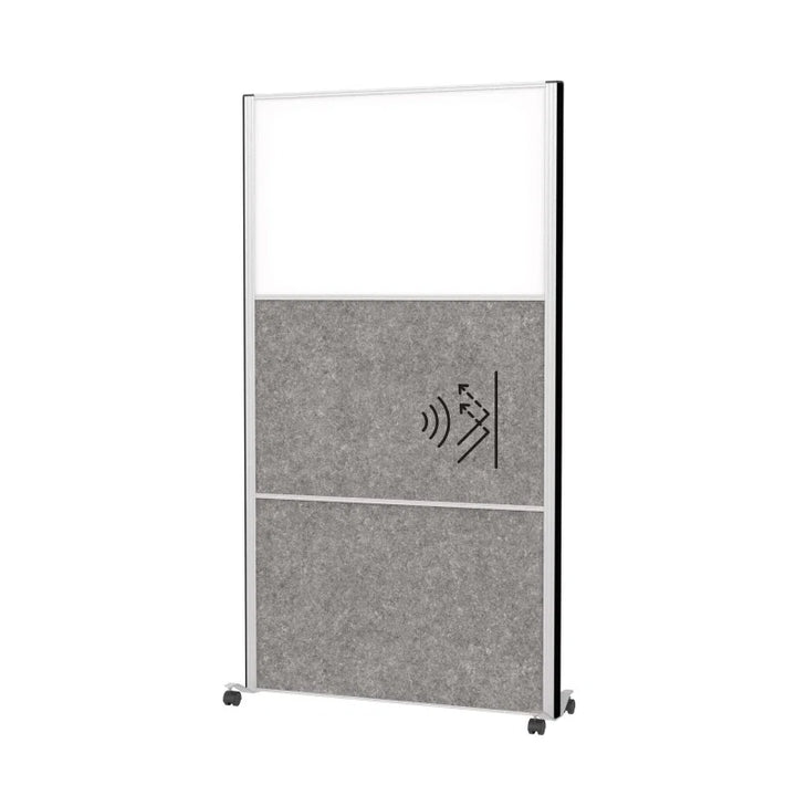Cloison acoustique sur pied 2 faces acoustique +1 face tableau blanc H183cmX100L