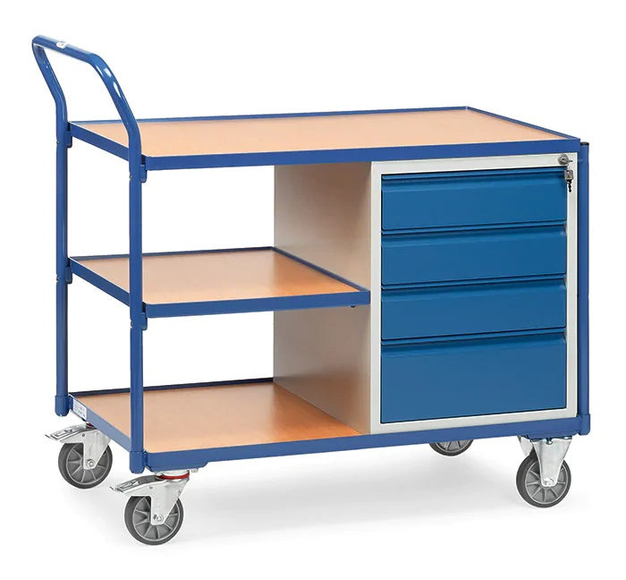 Servante d'atelier 300 kg - 1 étagère et 4 tiroirs