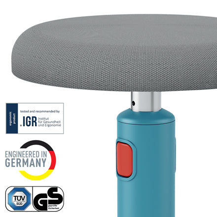 Tabouret assis debout leitz bleu