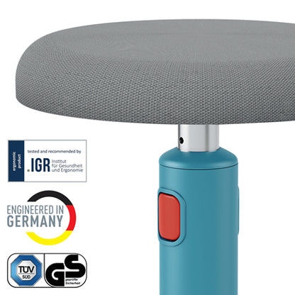 Tabouret assis debout leitz bleu