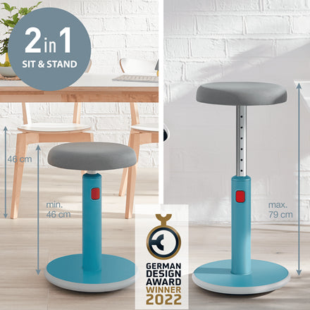 Tabouret assis debout leitz bleu