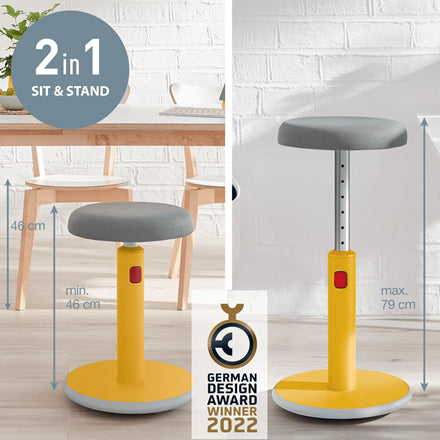 Tabouret assis debout leitz jaune