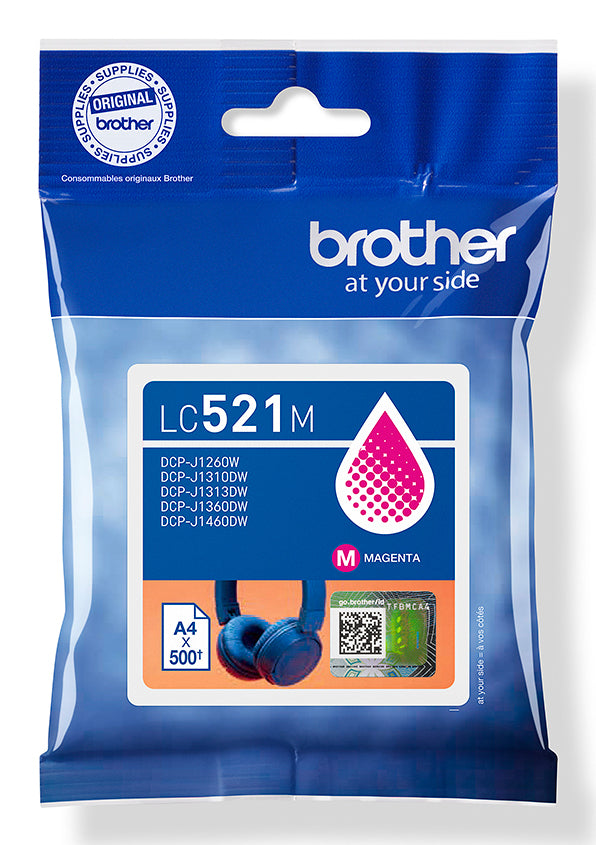 Cartouche d'encre Brother LC521m - impressions durables 500 pages