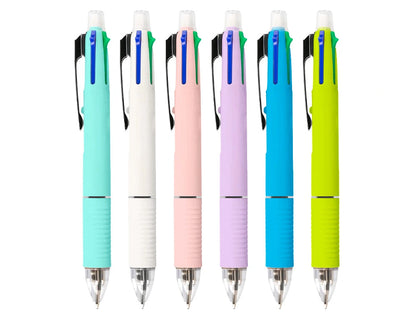 Stylo bille  4 couleurs +porte mine 0.5mm-corps pastel